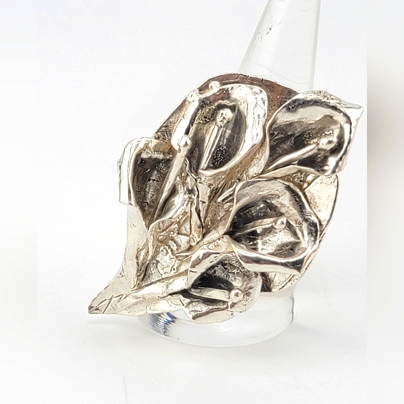 DREAMYJWLS Jewelry - CALLA LILIES BOUQUET RING HANDMADE IN STERLING SILVER METAL SIZE 6.5